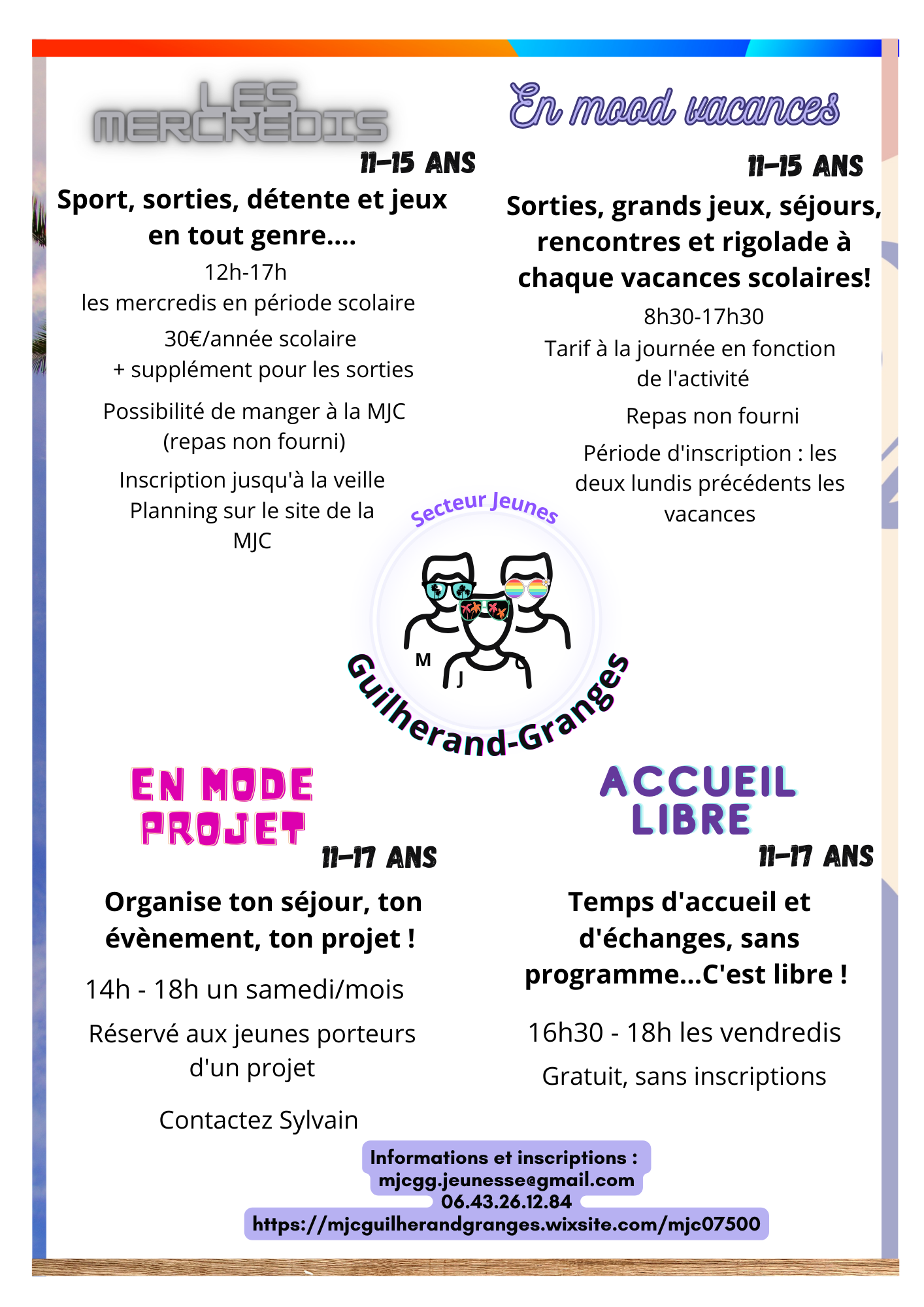 Secteur jeunes de la MJC - ouvert à tous les jeunes de 11-17 ans de la communauté de communes Rhône Crussol