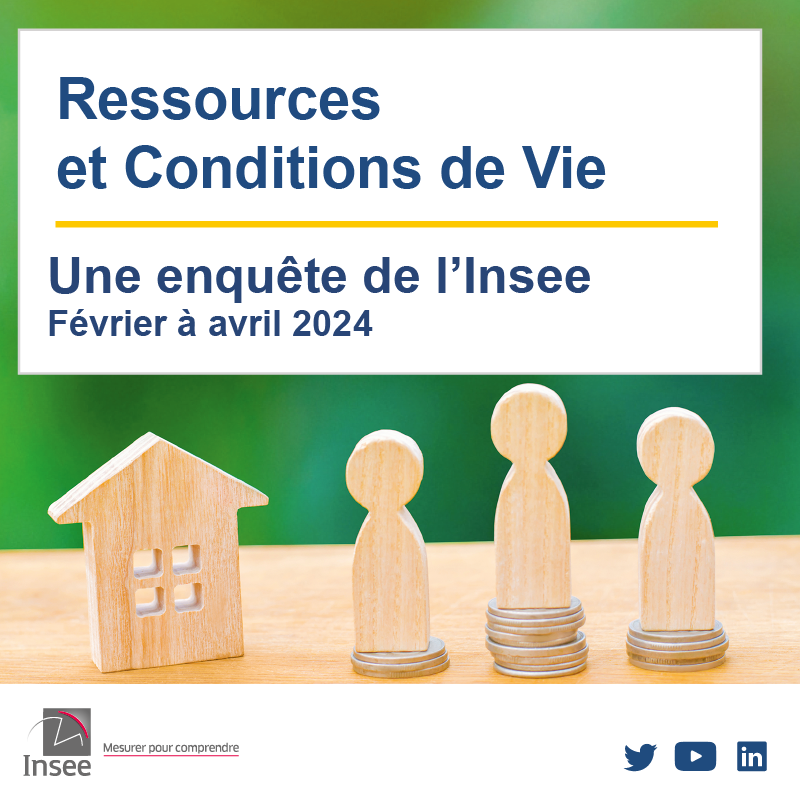 INSEE : Enquête statistique sur les ressources et conditions de vie :  de février à avril 2024 (Quelques foyers de la commune sont concernés par cette enquête)