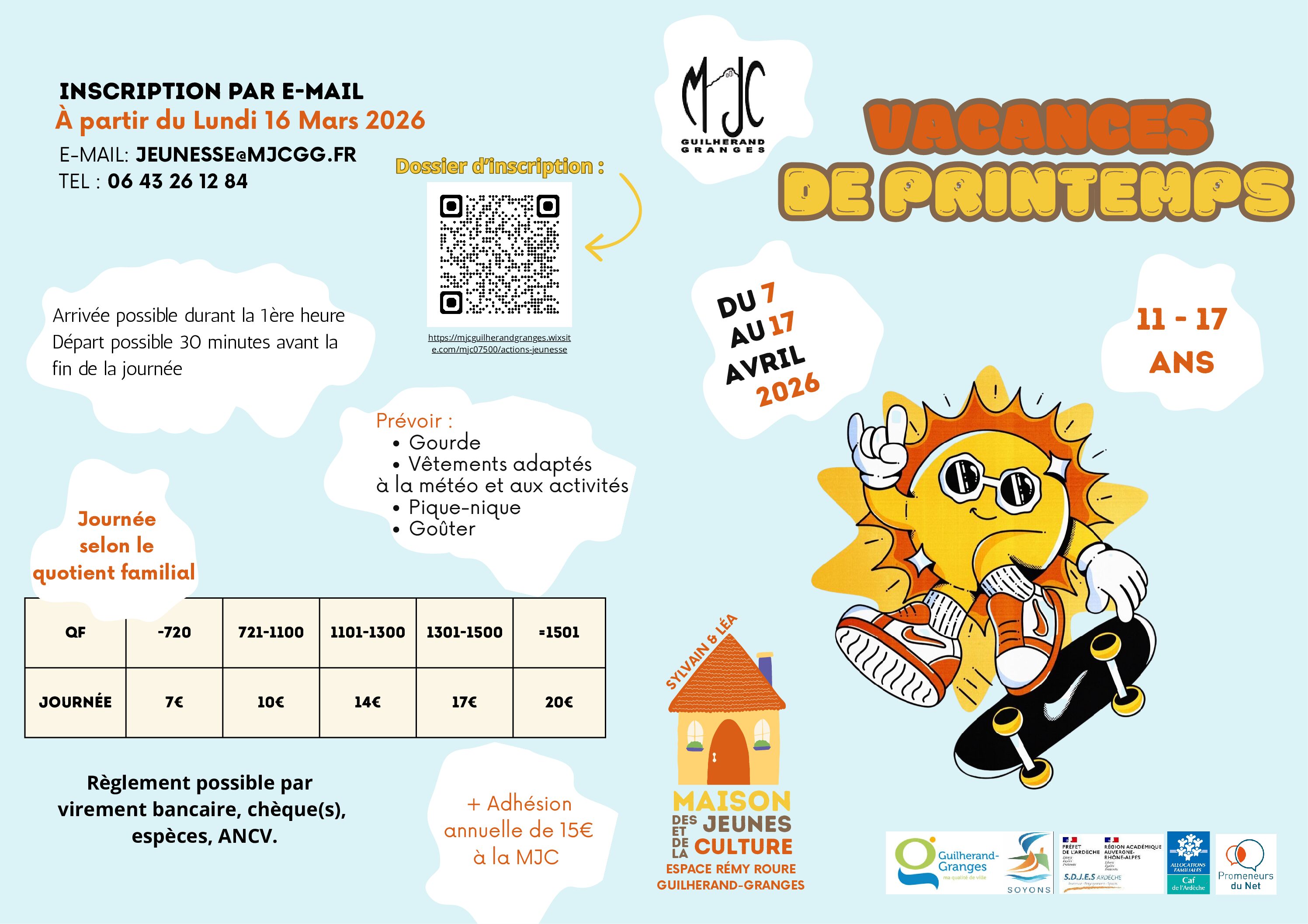 Programme des vacances de printemps - MJC GUILHERAND-GRANGES